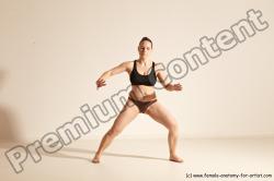 Underwear Martial art Woman White Moving poses Average long colored Dynamic poses Academic